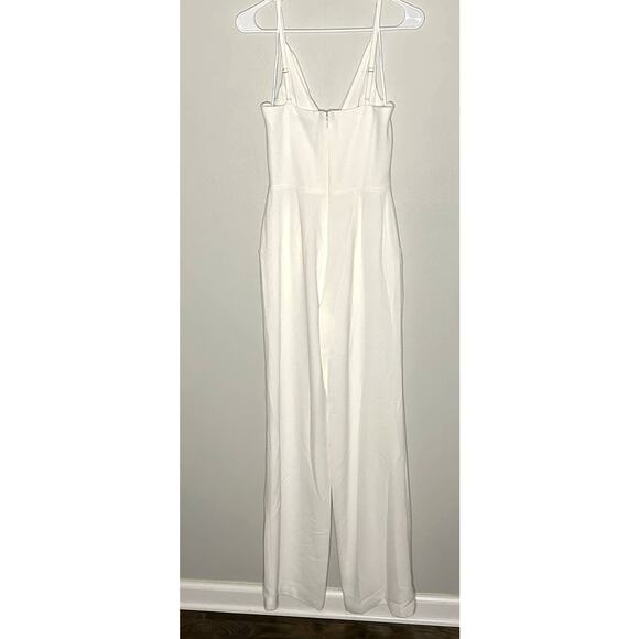 Dress the Population Braxton V-Neck Sleeveless White Wide Leg Jumpsuit XS NEW - Picture 4 of 10